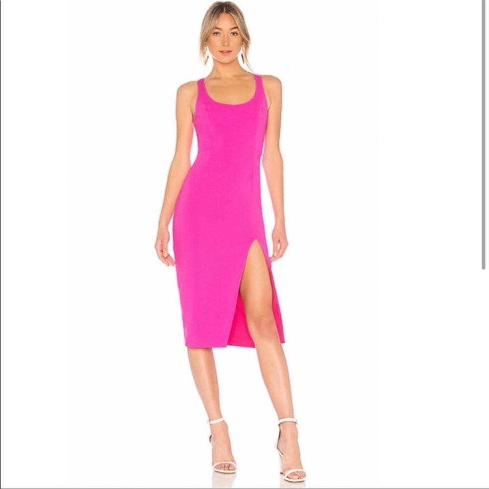 Jay Godfrey Encore Midi Dress in Fuschia Size 2 NWT